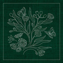 Australian Native Flowers 3 Sashiko Panel by Sashiko Australia