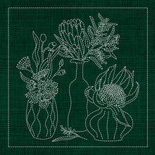 Australian Native Flowers 4 Sashiko Panel by Saskiko Australia