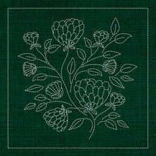 Australian Protea and Red Clover Sashiko Panel by Sashiko Australia