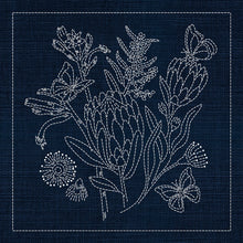 Australian Native Flowers 1 Sashiko Panel by Sashiko Australia