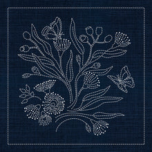 Australian Native Flowers 3 Sashiko Panel by Sashiko Australia