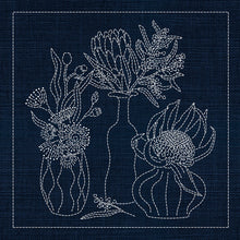 Australian Native Flowers 4 Sashiko Panel by Saskiko Australia