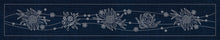 Australian Native Flowers 5 Runner Sashiko Panel by Sashiko Australia