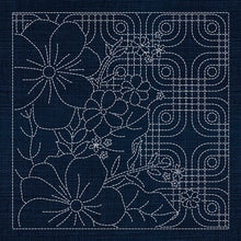 Australian Blossoms Geometric Sashiko Panel by Sashiko Australia