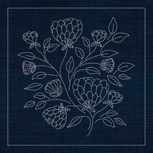 Australian Protea and Red Clover Sashiko Panel by Sashiko Australia