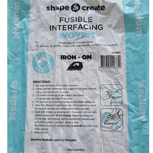 Shape to Create Iron on Woven Interfacing