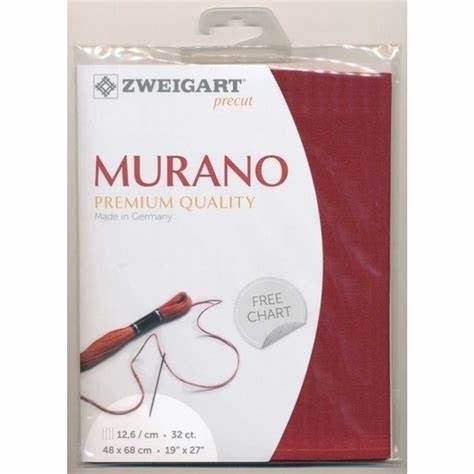 32CT Zweigart Murano Precut Fat Quarter Victorian Red 9060
