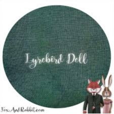 36ct Fox and Rabbit Hand Dyed Linen Lyrebird Dell Fat Half Yard
