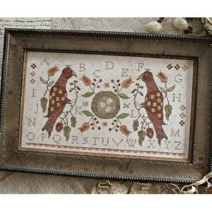 Red Bird Fraktur Cross Stitch Chart by With Thy Needle (Brenda Gervais)