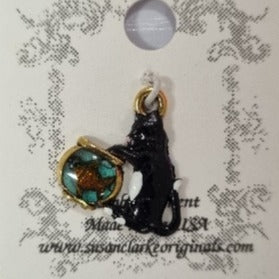 Susan Clarke Charm 13 Cat with Fishbowl