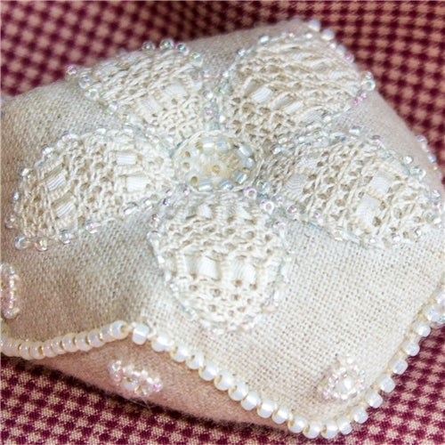 Daisy Biscornu Embroidery Pattern and Panel by hazel Blomkamp