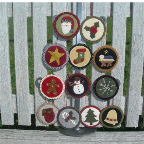 Wool Christmas Ornaments Pattern by Under the Garden Moon