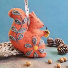 Folk Embroidered Squirrel Felt Craft Mini Kit by Corinne Lapierre