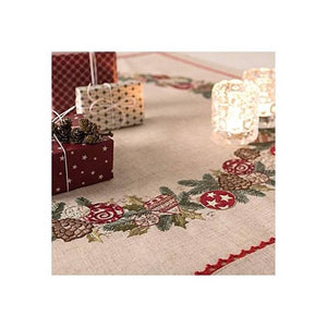 Embroidered Christmas Wreath Table Cloth Kit by Rico -31204