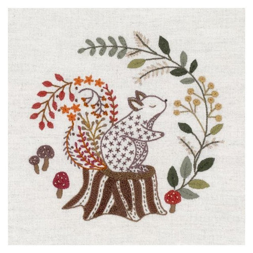 Jardinier des Foret (Forest gardener - Squirrel) Embroidery Kit by Un Chat dans l'aiguille