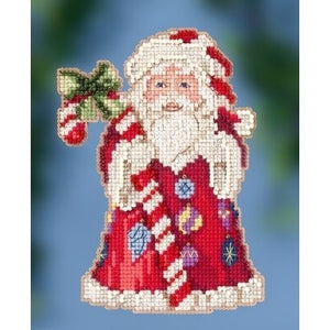 Candy Cane Santa Cross Stitch and Bead Kit by Jim Shore