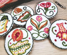 Embroidered Button Kit - Crewelwork by Gina B Silkworks