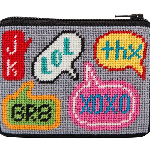 Texting Stitch & Zip Coin Purse by Alice Peterson Co