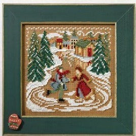 Skating Pond Beaded Cross Stitch Kit by Mill Hill - Buttons and Beads