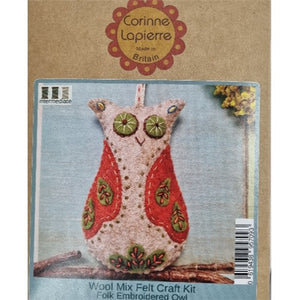 Folk Embroidered Owl Felt Craft Mini Kit by Corinne Lapierre