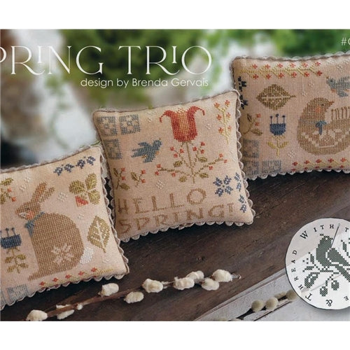 Spring Trio Cross Stitch Chart By With Thy Needle and Thread (Brenda Gervais)