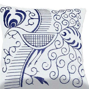Indigo Bird Blue Cushion Counted Cross Stitch Kit by Annette Eriksson