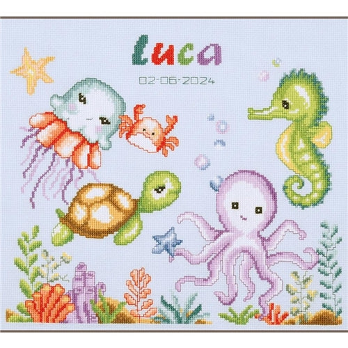 Sea Animals Cross Stitch Kit by Vervaco - PN-0203291