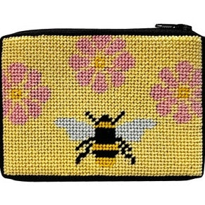 Flowers and Bees Stitch & Zip Coin Purse by Alice Peterson
