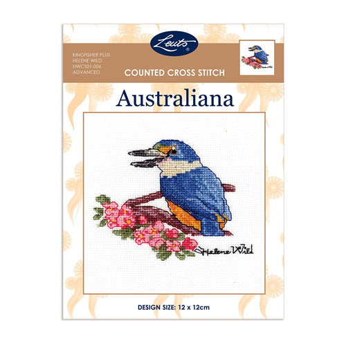 Kingfisher Cross Stitch Kit by Helene Wild - DMC Kit
