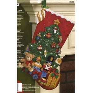 Under the Tree Felt Christmas Stocking Kit by Bucilla