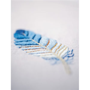 Blue Feathers Embroidered Tablecloth Kit by Vervaco - PN-0162237
