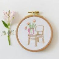 Chair and Tulips Embroidery Kit by Tamar