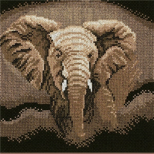 Hunting Elephant Counted Cross Stitch Kit by Lanarte - 35125