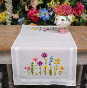 Spring Flowers Embroidered Runner Kit by Vervaco - PN-0200850