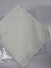 Cotton Handkerchief - White with Scalloped Edge