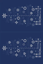 Sashiko Christmas Tree Panel Navy and Silver by Devonstone