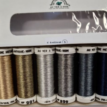 Au ver a Soie Metallic Threads Pack of 6  - Antique # 1 Shades
