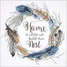 Home is Where we build our Nest Stamped Cross Stitch Kit by Janlynn
