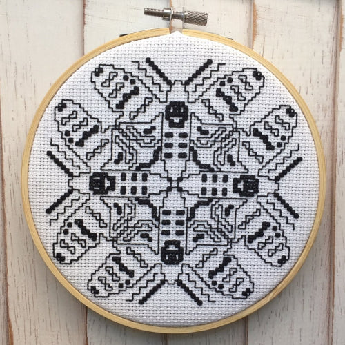 Blackwork Moth Cross Stitch Kit by Spot Colors