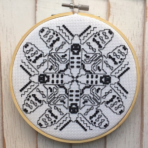 Blackwork Moth Cross Stitch Kit by Spot Colors