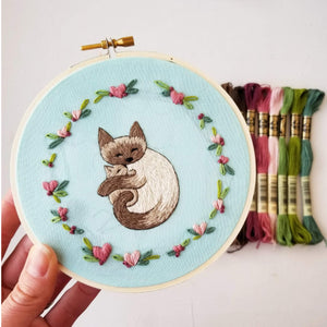 Cuddling Kitties Embroidery Kit by Jessica Long