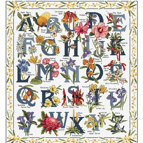 Australian Wildflower Sampler Cross Stitch Chart by Country Threads