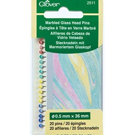 Clover Marbled Glass Head Pins