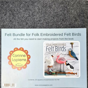 Felt Bundle for Folk Embroidered Birds Book by Corinne Lapierre