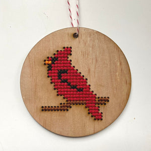 Cardinal Ugly Sweater Cross Stitch Kit by Canadian Stitchery