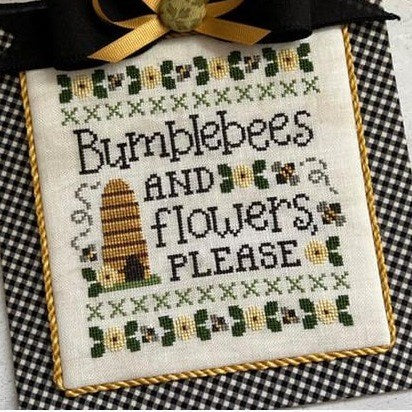 Bumblebees and Flowers Cross Stitch Chart by Cherry Hill Stitchery