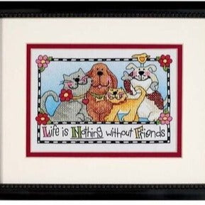 Life is Nothing Without Friends Stamped Cross Stitch Kit by Dimensions