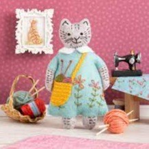 Mrs Cat Loves Knitting Felt Craft Kit by Corinne Lapierre