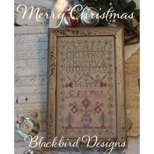 Merry Christmas Cross Stitch Chart by Blackbird Designs