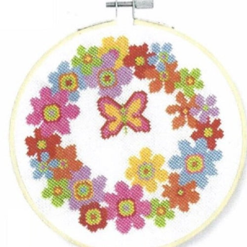 DMC Floral Wreath Counted Cross Stitch Kit